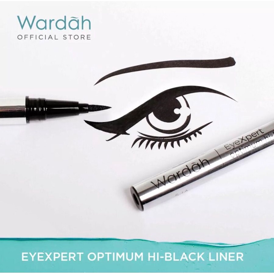 Eyeliner Wardah EyeXpert Optimum Hi-Black Liner -eye liner pensil waterproof wardah -eyeliner pensil murah Wardah EyeXpert Optimum Hi-Black Liner - Eyeliner Spidol Waterproof Dengan Warna Intense