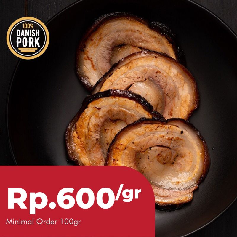 

Daging Babi Panggang / Bacon Babi / Babi Bakar Import Pork Belly / Chasu Roll Pigmeup / Chasiu panggang Charsiew Charsiu 200gr