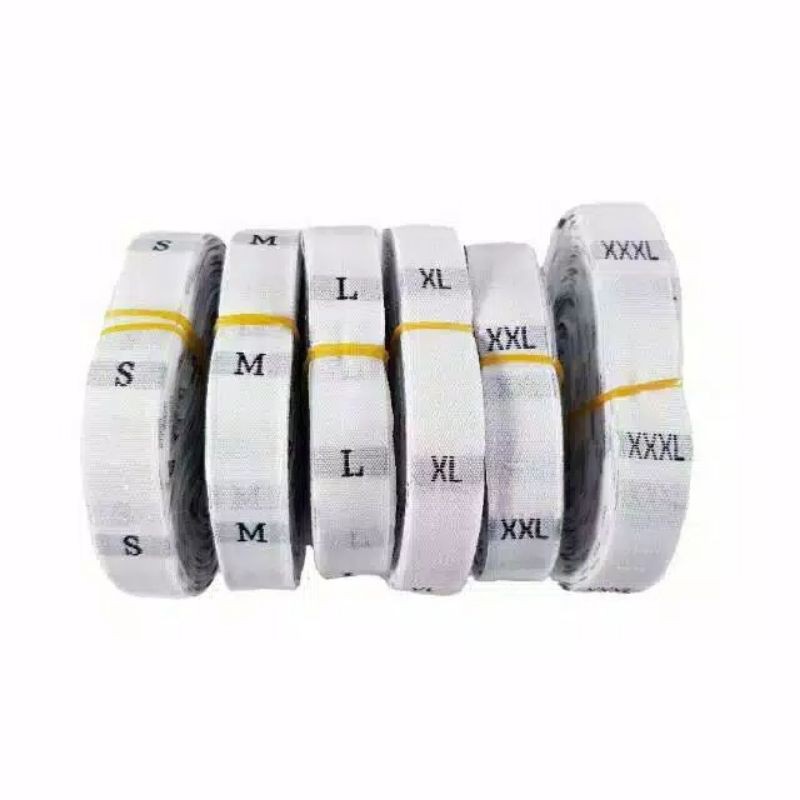 

Size Label baju bordir putih/hitam 1 roll Label Ukuran