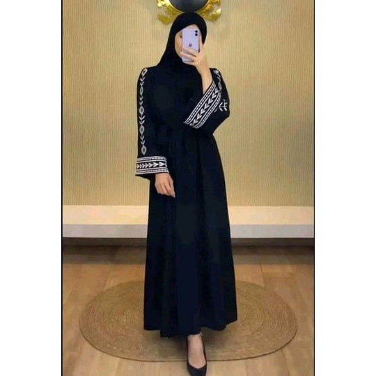 Jual ZG88Z NEW ALMA ABAYA DUBAI TAZKIAH BORDIR TANGAN LEBAR (BUSUI