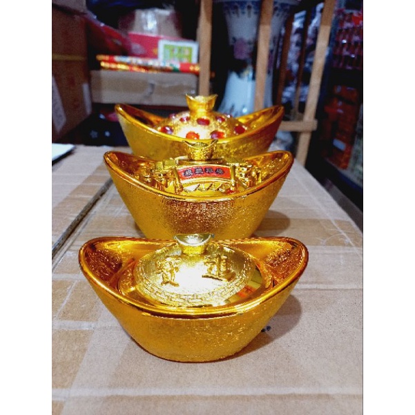 Yenpau Tael Emas / Gold Ingot / Uang Perahu Kuno / Candy Box Gold Ingot / Yenpao Permen