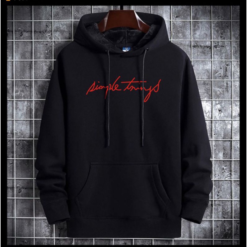 ciayo~CS-Hoodie SIMPLE THINGS(HITAM)//HODIE PRIA