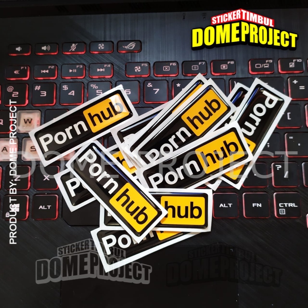 PORNHUB EMBLEM STIKER RESIN LENTUR STIKER MOTOR WATERPROOF STICKER AKSESORIS SEPEDA MOTOR