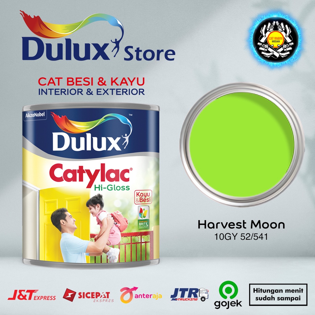 CAT MINYAK CAT KAYU DAN BESI DULUX CATYLAC HI-GLOSS 1 KG HARVEST MOON 10GY 52/541 HIJAU MUDA PASTEL 