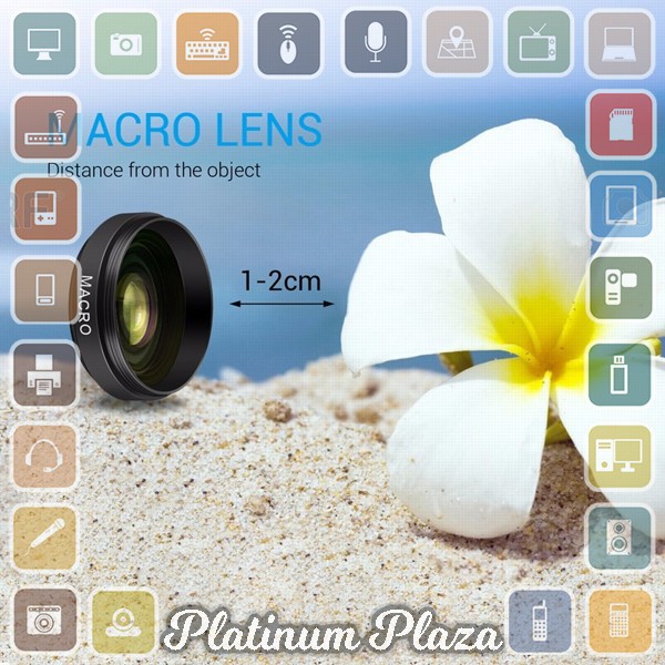 APEXEL Lensa Super Wide Angle Lens + Macro Smartphone - APL-0.45WM - Black`E0D179-