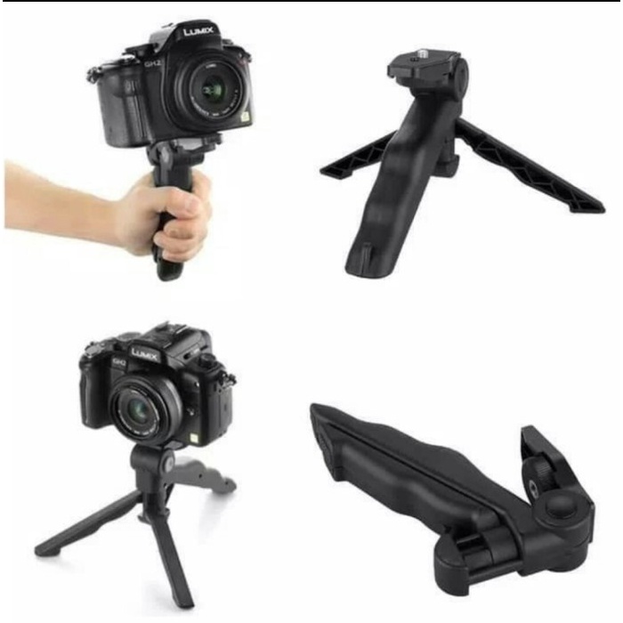 Tripod hp dan camera Tangan mini youtuber + holder U atau shotgun