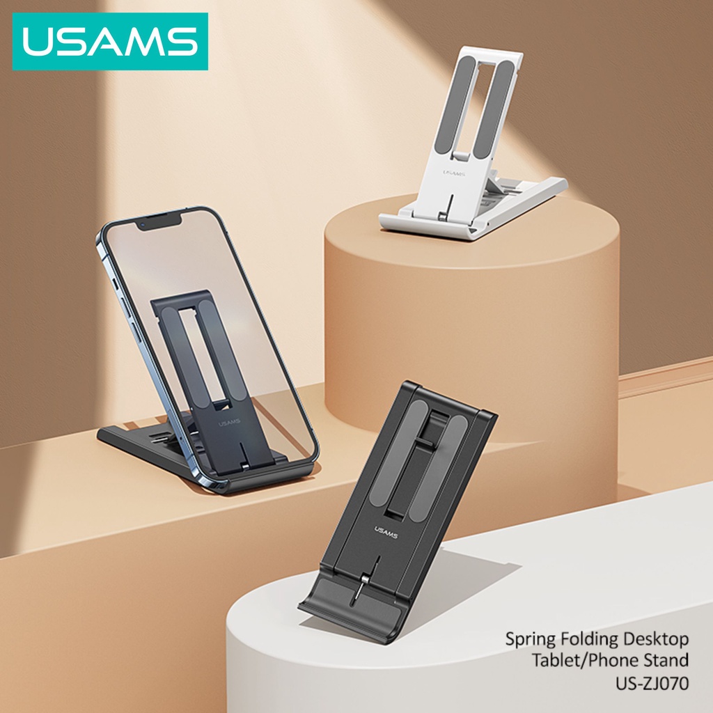 USAMS ZJ070 Holder Spring Folding Desktop Tablet Phone Stand