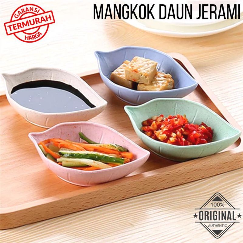 [LGS] Tempat Saus Sambal Bentuk Daun / Mangkok Saji Bahan Jerami Gandum [ Food Grade ] [JY]