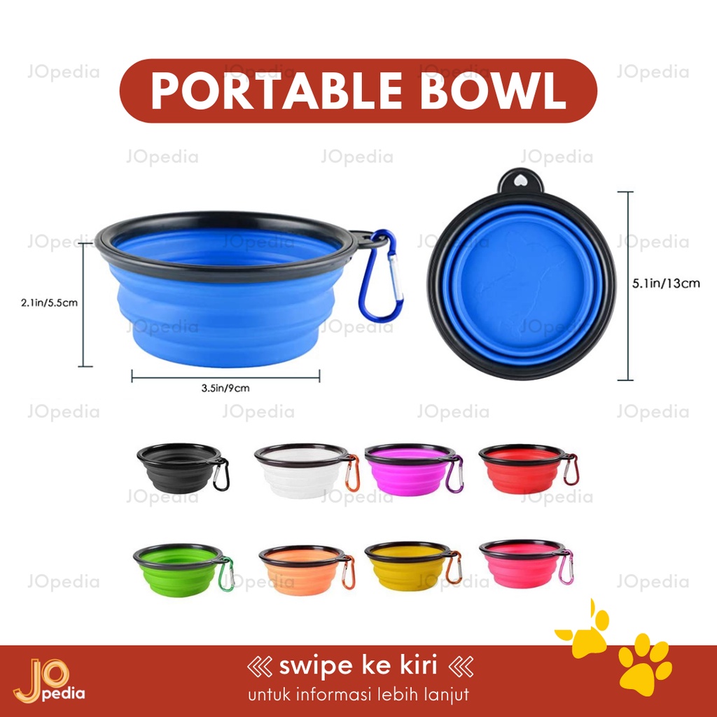 PORTABLE PET BOWL Mangkok Makan Kucing Anjing Lipat Travel Portabel