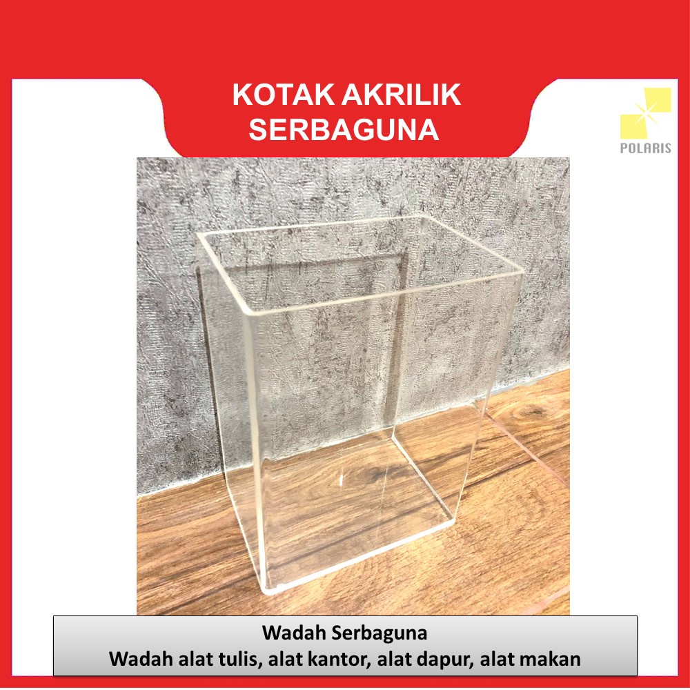 KOTAK AKRILIK-BOX AKRILIK-BOX ACRYLIC-BOX SERBAGUNA-KOTAK ALAT TULIS-WADAH ALAT KANTOR-WADAH ALAT DAPUR-WADAH ALAT MAKAN 151020