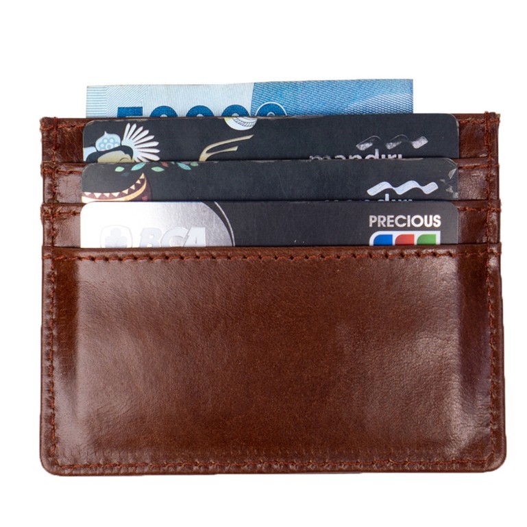 Kenes Leather Dompet Kartu Kulit Asli Premium Naki Pullup - Free Gravir Nama