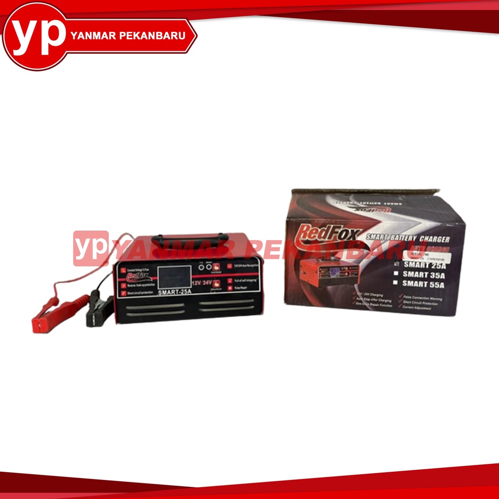 CAS SETRUM AKI KERING BASAH OTOMATIS / AUTOMATIC SMART BATTERY CHARGER 25 A REDFOX