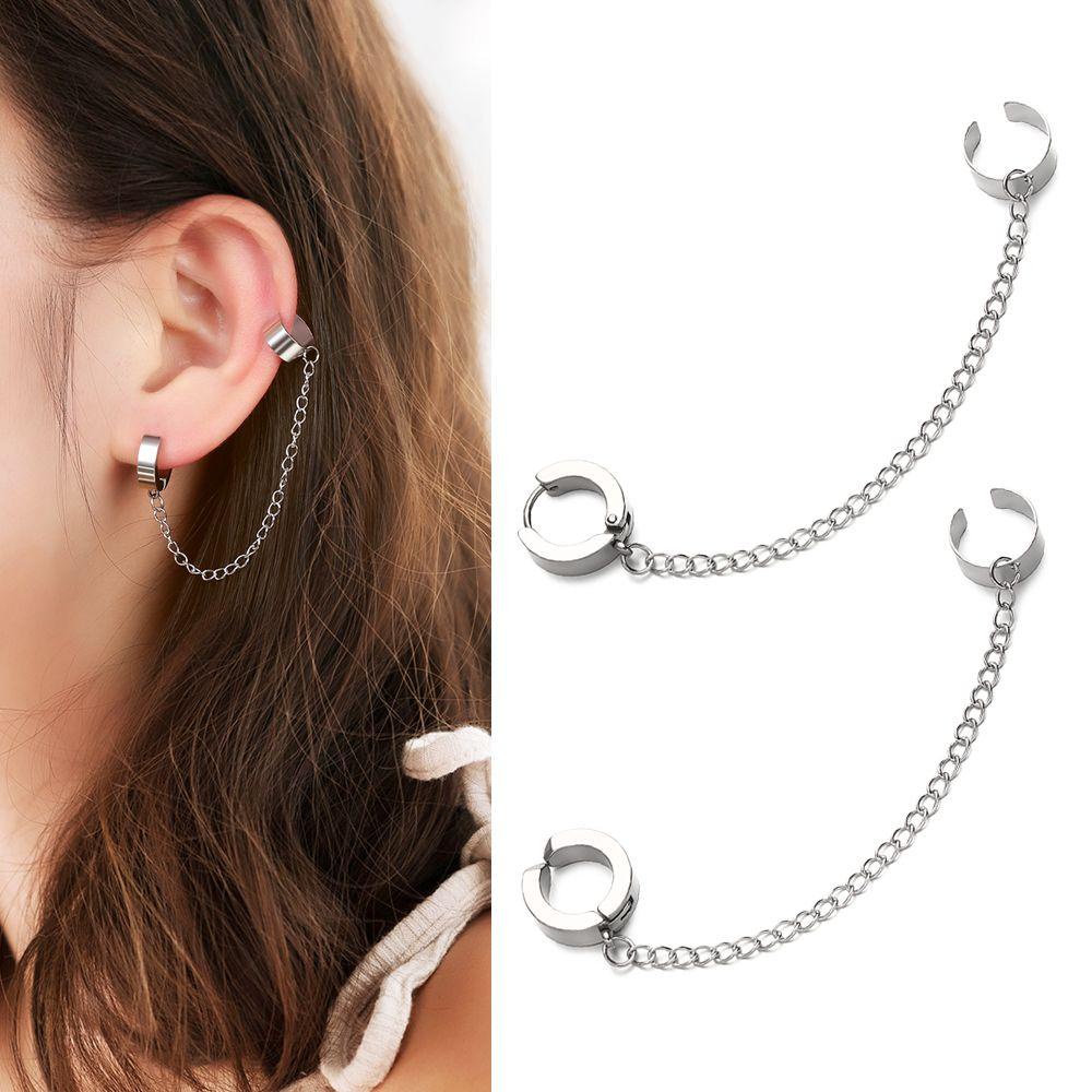 PREVA Ear Clip Earrings Punk Painless Jewelry Gifts Silver Color Ear Jewelry