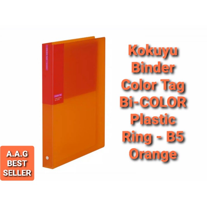 

KOKUYO BINDER COLOR TAG BI-COLOR PLASTIC RING-B5 ORANGE