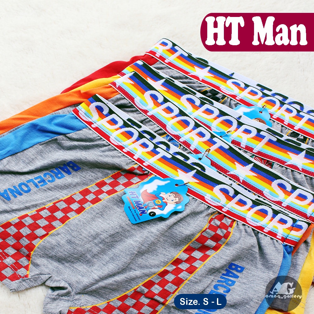 6pc -- BOXER ANAK LAKI LAKI HT MAN 0239 | CELANA DALAM BOXER ANAK UKURAN S M L | 5 - 12 TAHUN