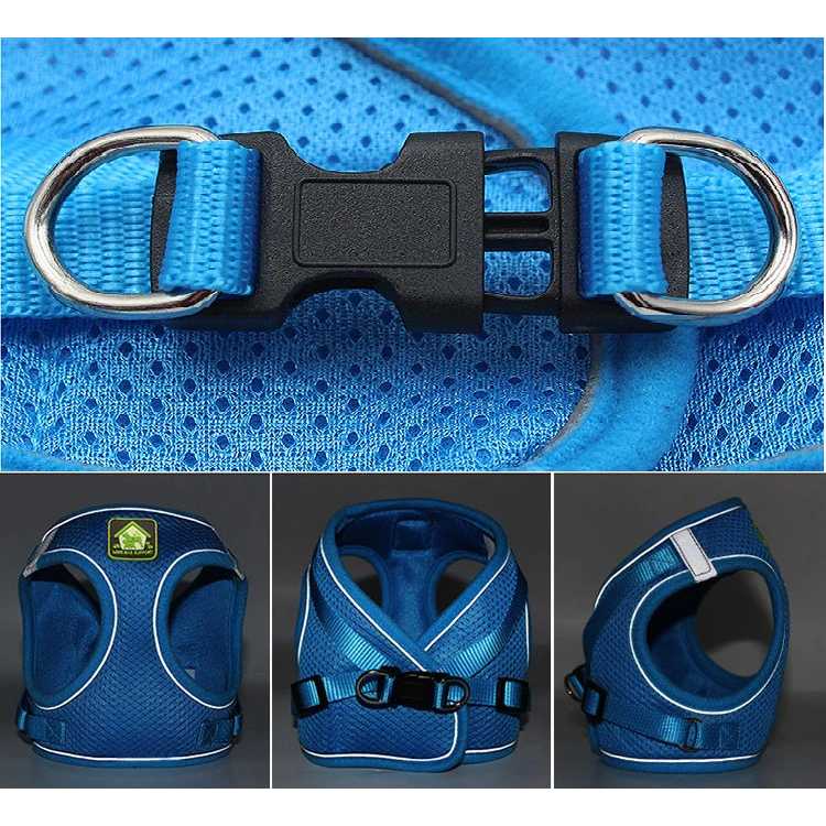 Harness Anjing / Harness Kucing / Pakaian Rompi Mesh Anjing Chest Harness Vest with Dog Leash