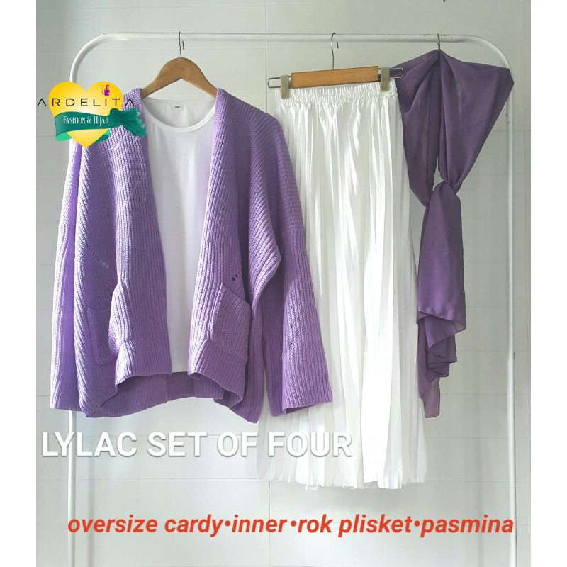 PART I PAKET HEMAT  LENGKAP  LYLAC  SET OF 4/BAJU  LYLAC/SET  LILAC PREMIUM/OOTD  HIJAB/BAJU  OVERSIZE ORI