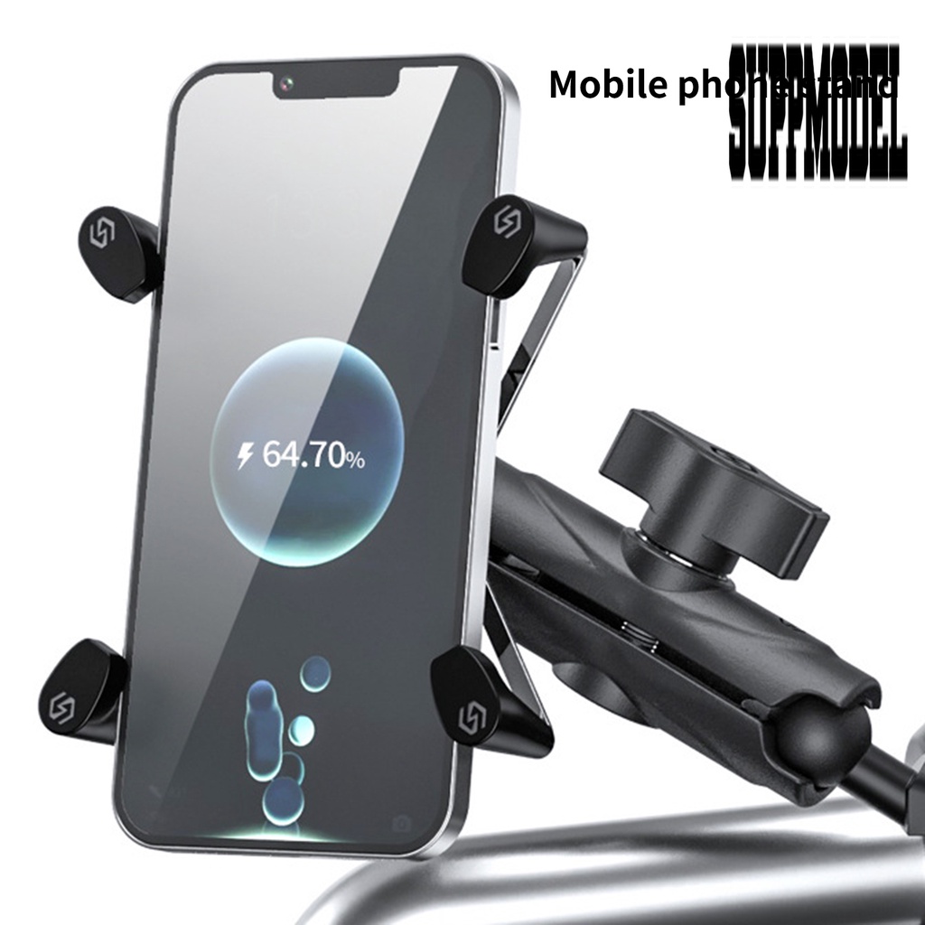 1 Set Bracket Holder Handphone Bentuk X 4 Cakar Rotasi 360 Derajat Bahan Aluminum Alloy Anti Air Untuk Motor