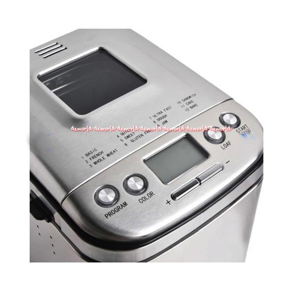 Klaz Bread Maker Alat Mesin Pembuat Roti Display LCD 450w Silver Stainless Steel Klas Breadmaker Breads