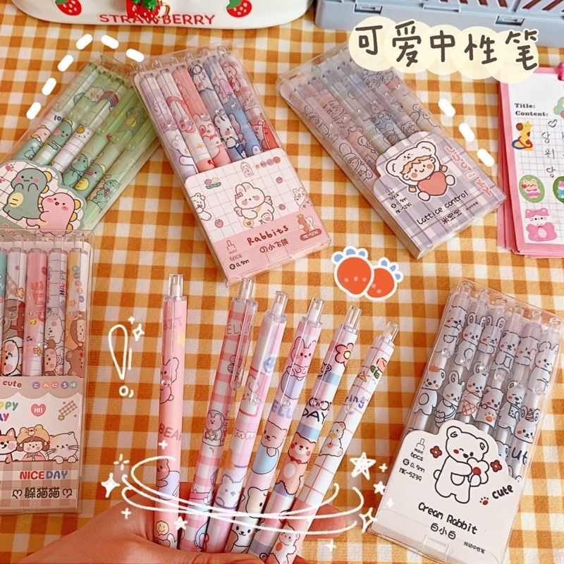 

Cute Automatic Pen Set Korean Style