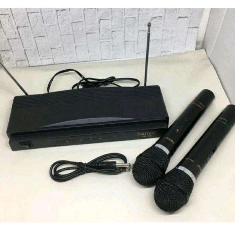 MIC MICROPHONE HOMIC DOUBLE WIRELESs VHF SERIES HM-306 Hm306
