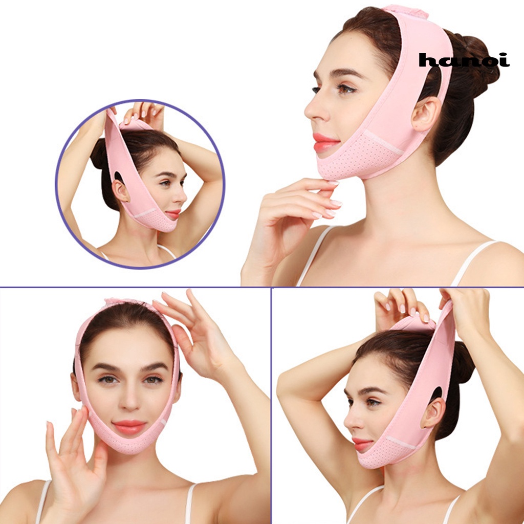 HQTM_Face Slimming Band V Shaped Breathable Soft Facial Tighten Skin Lifting Band for Female