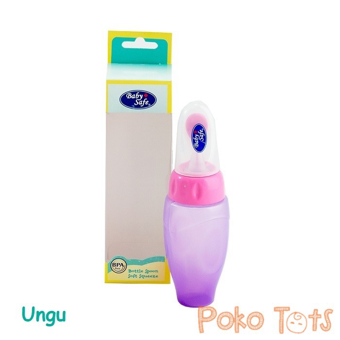 Baby Safe Bottle Spoon Soft Squeeze Botol Sendok