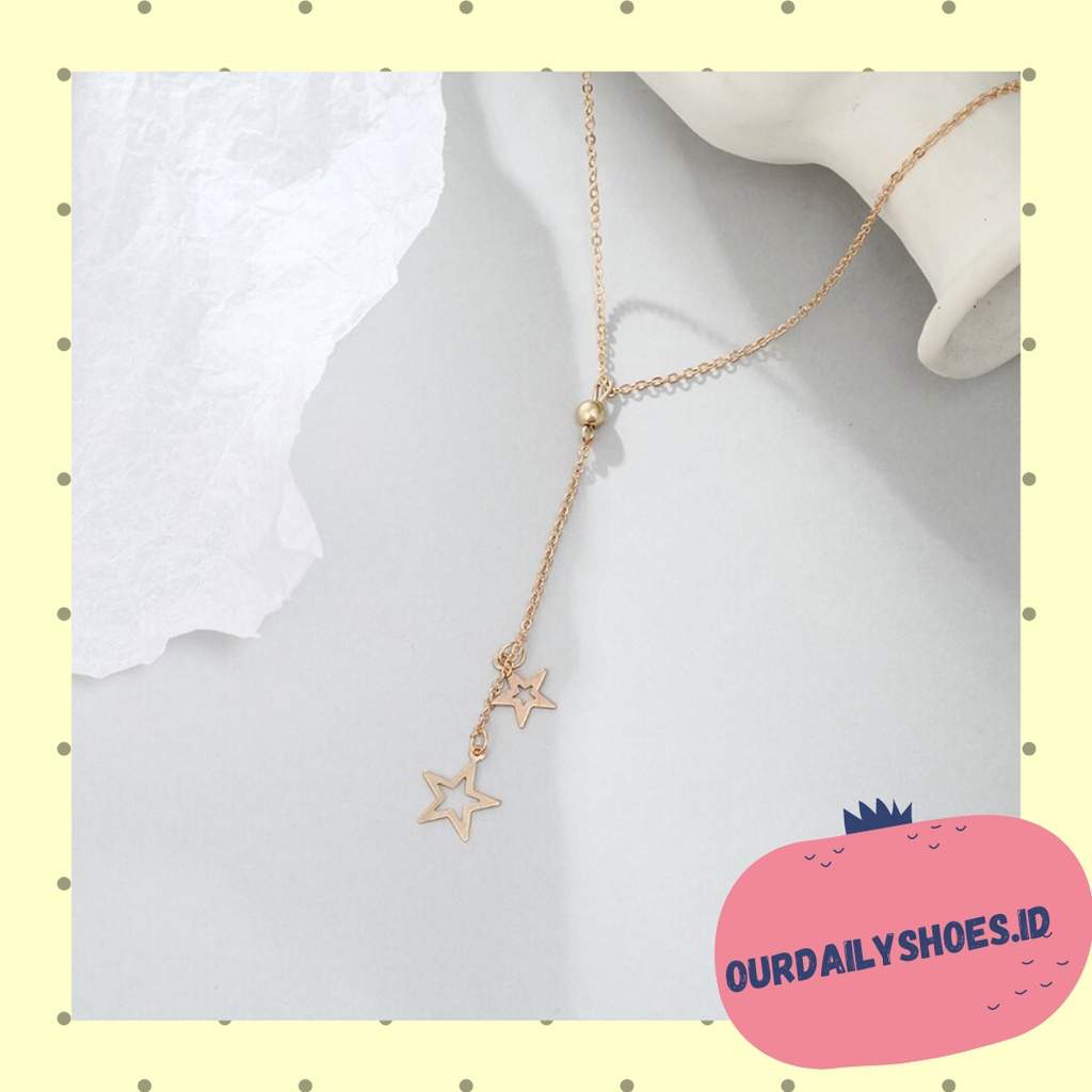 ★ODS★ K18 Kalung Wanita Import Korea Kalung wanita liontin bintang bolong kalung Import KOREA murah