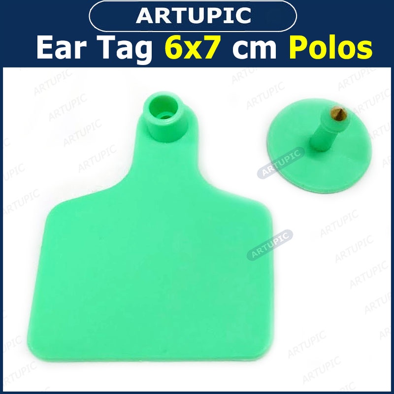 Ear Tag 6x7 cm POLOS ECERAN Anting Eartag untuk Babi Sapi Kambing Murah Plastik bisa jadi Kalung Leher Hewan Domba Kuda Kerbau