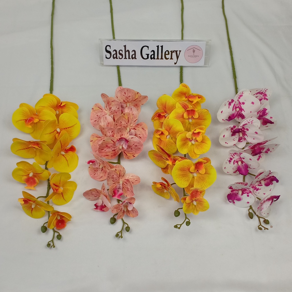 BUNGA ANGGREK LATEX JUMBO 9 KUNTUM BUNGA ARTIFICIAL