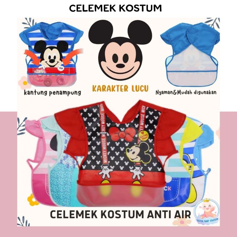 Lucu Celemek Makan Bayi Anak Model Baju Slabber Apron Kostum Karakter