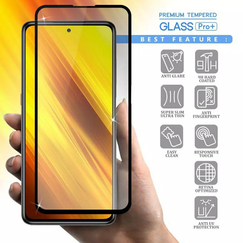 Tempered Glass Xiaomi Redmi Note 10 10s Premium Pro+ Full Cover