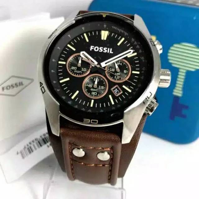 Fossil CH2891 Coachman Chronograph Brown Leather - Jam Tangan Pria Kulit OriginalJM59