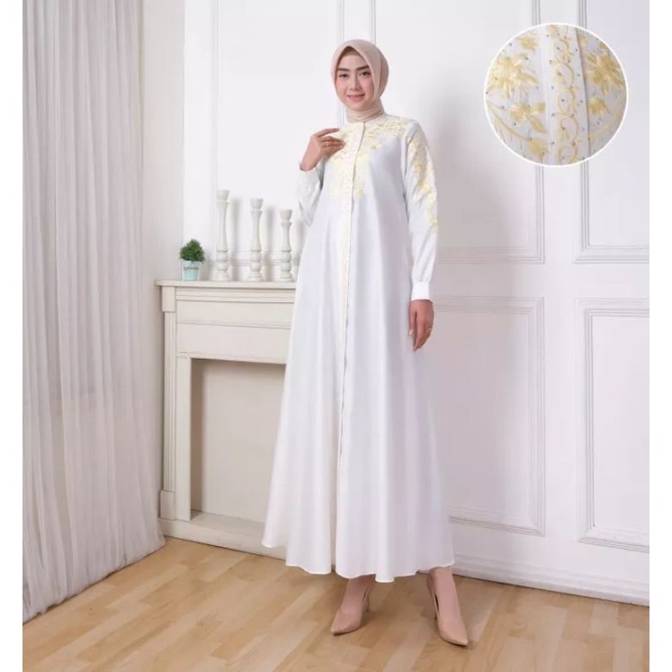 gamis shahia//gamis toyobo bordir mewah mix payed swarowsky hight quality//gamis bordir terbaru//gam