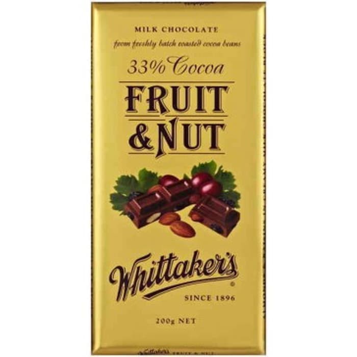 PROMO !! Whittaker's Fruit & Nut Chocolate Bar Coklat Impor
