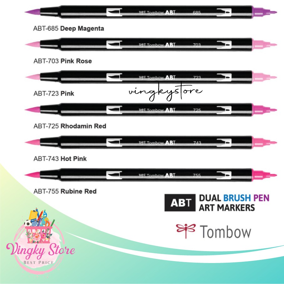 

TOMBOW ABT DUAL BRUSH PENS Water-based Marking Pens ( PINK )