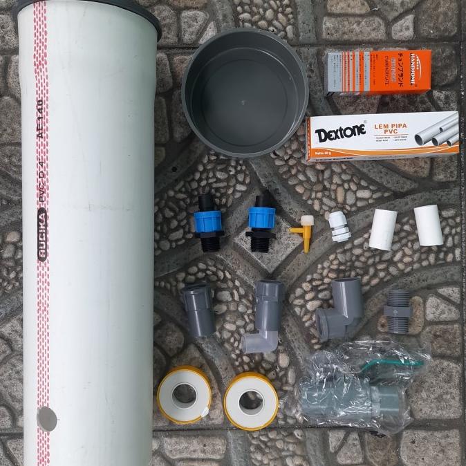 bahan filter canister diy + pipa 4" / external filter diy