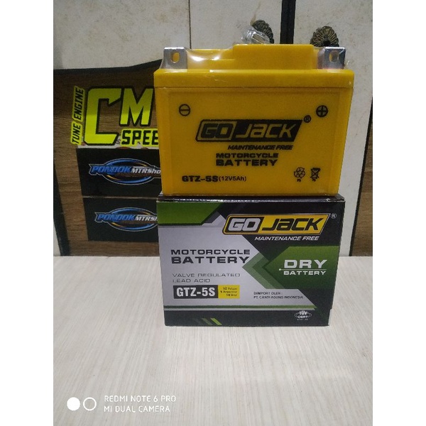 AKI MOTOR GOJACK GTZ-5S 12v (GoJack) aki motor bebek matic kering