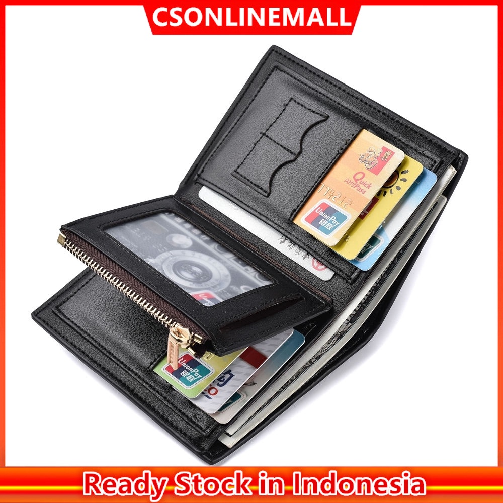 CSONLINEMALL  Dompet Pria Kulit Bahan Premium PU Leather Wallet