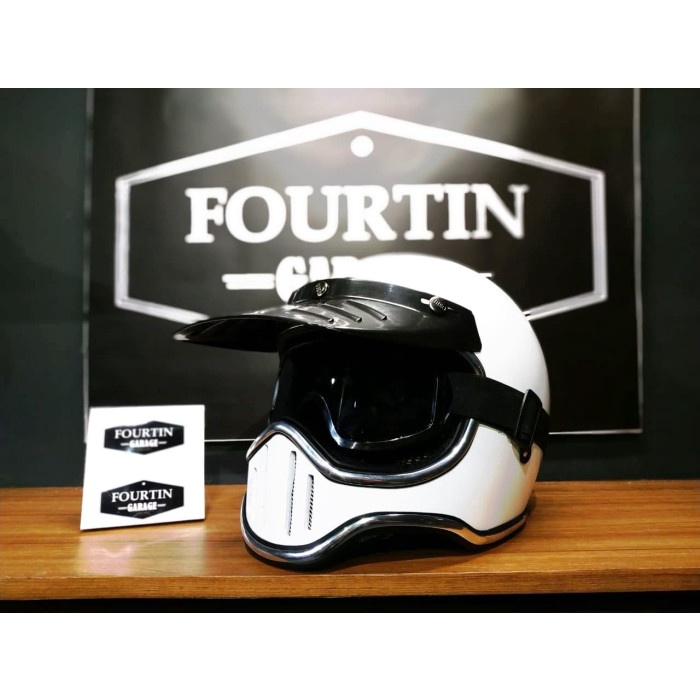 Helm Custom Classic SIMPSON M50 GOOGLES PET Trail Retro Vintage Klasik