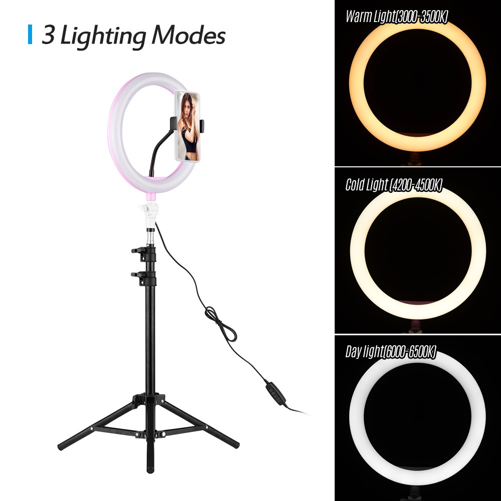 Paket Ring Light LED 26Cm Lampu Make Up Tripod Ring Light Ring LED Ring Light Selfie