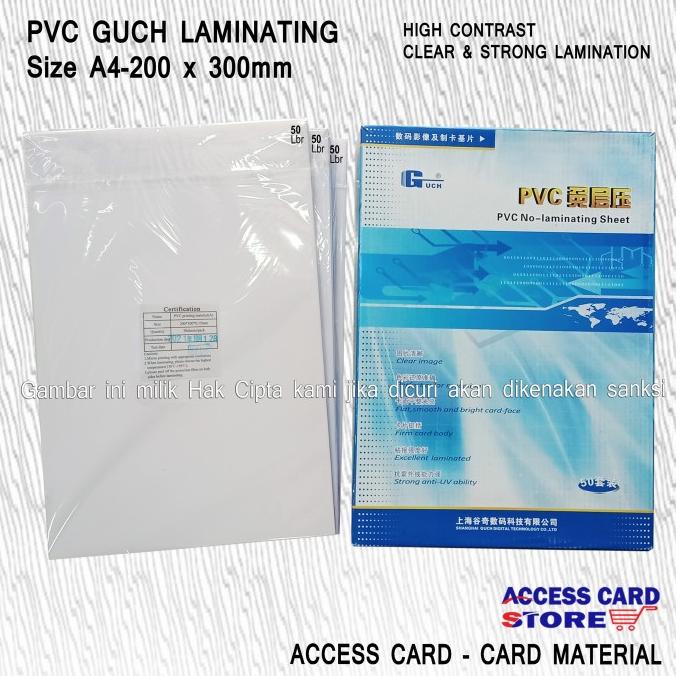 

KERTAS PVC BAHAN ID CARD INSTANT GUCH A4 - PRINT LASER / NON LASER