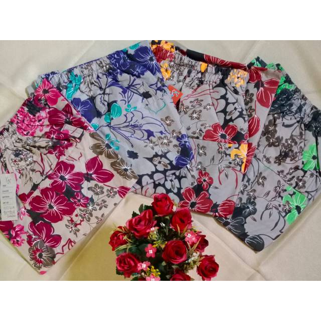 ROK PAYUNG KATUN MONALISA MOTIF BUNGA-BUNGA