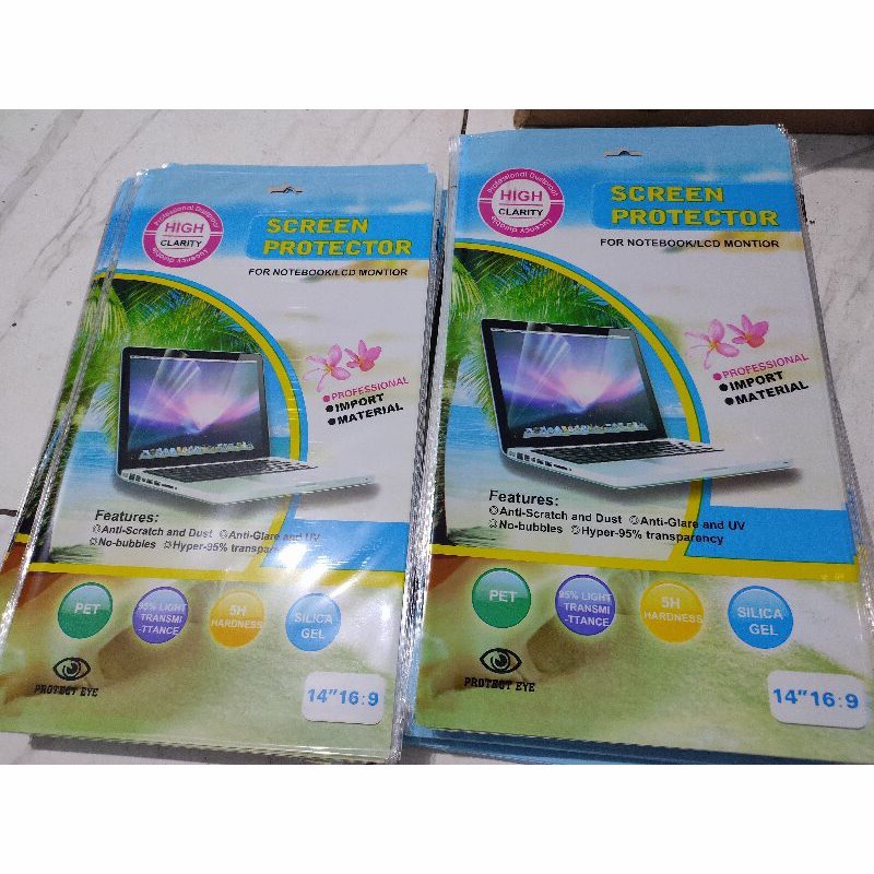 SCREEN PROTECTOR LAPTOP 14&quot; / ANTI GORES NOTEBOOK 14 INCH paket 10 pcs