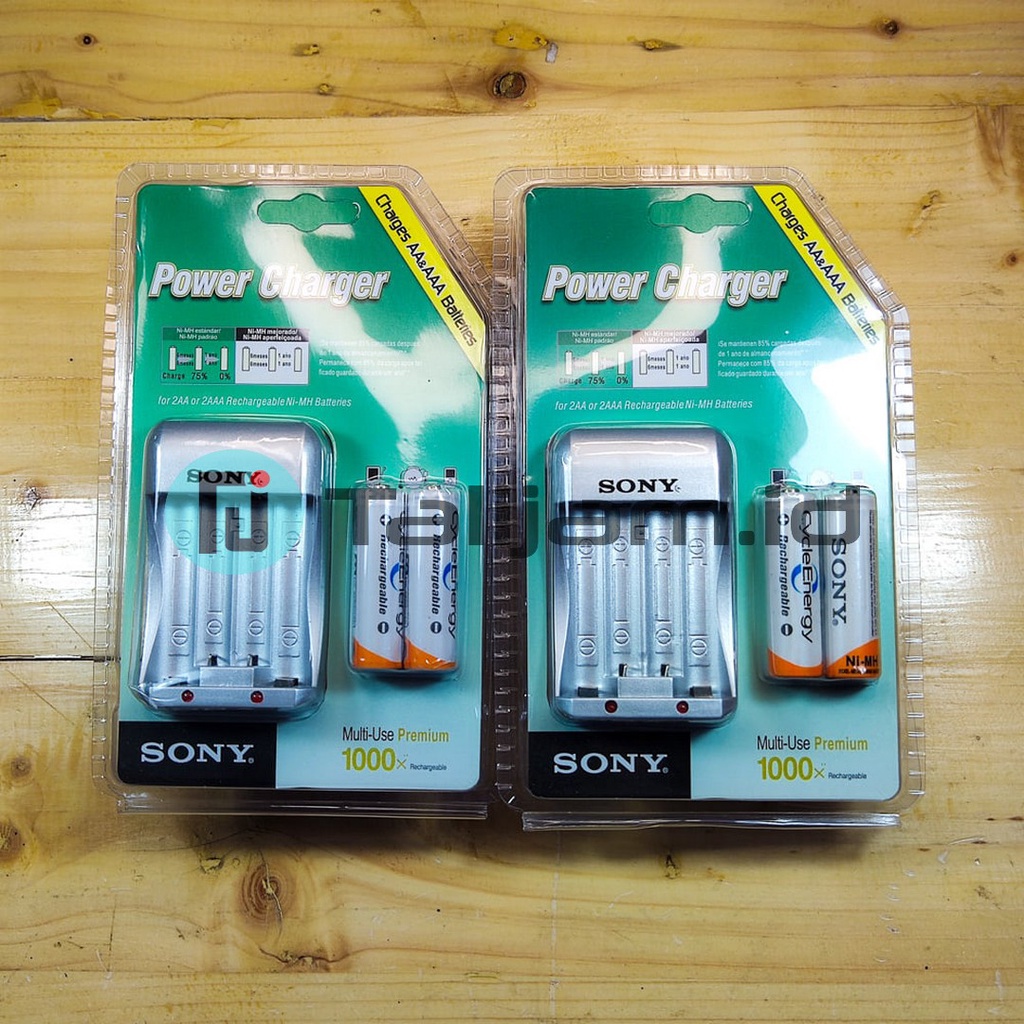 Paket batu Batrei Battery cas A2 AA Dan Charger Sony Rechargeable