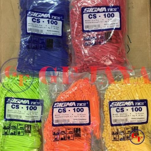 

Kabel Ties / Cable Tie Sigma Cs 100 Wrna Biru Pink Hijau Orange Kuning Terlaris