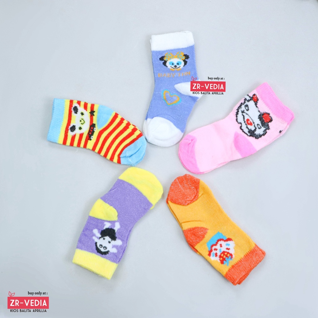 (ISI 6-12 PCS) Kaos Kaki Bayi Polos Warna 0-12 Bulan / SNI Baby Socks New Born Laki Perempuan Kiosbalitaaprillia