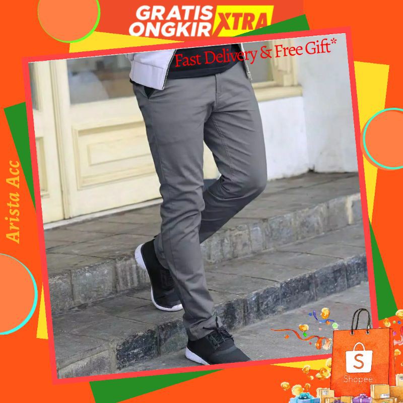 Celana Cino Man Skinny Panjang Best Seller- chino cino chinos fashion pria - Terbaru Dan MURAH/27-38