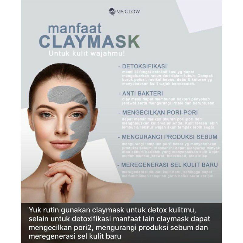 Ms Glow Clay Mask Greentea / Clay Mask Carcoal / Clay Mask Green Tea / Clay Mask Corcoal