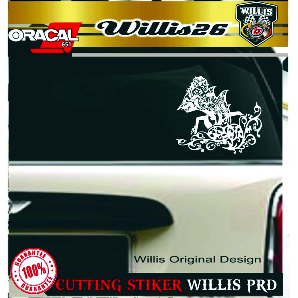 Grosir Stiker Sticker Cutting Kaca Mobil Wayang Kresna 20 CM